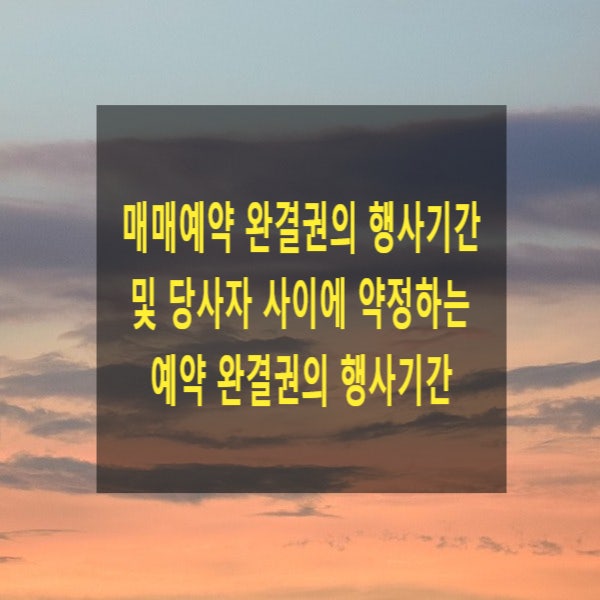  매매예약 완결권의 행사기간 및 당사자 사이에 약정하는 예약 완결권의 행사기간