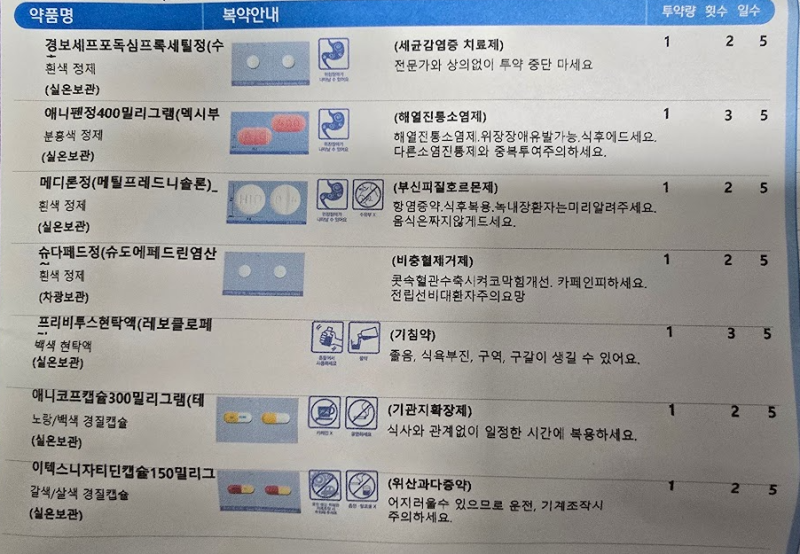 급성 인후염? 성인 백일해?