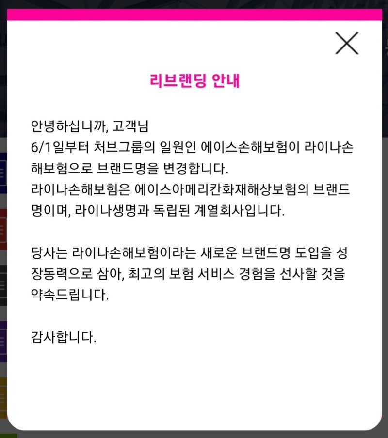 라이나 손해보험 (에이스,처브 손해보험) 보험금 청구