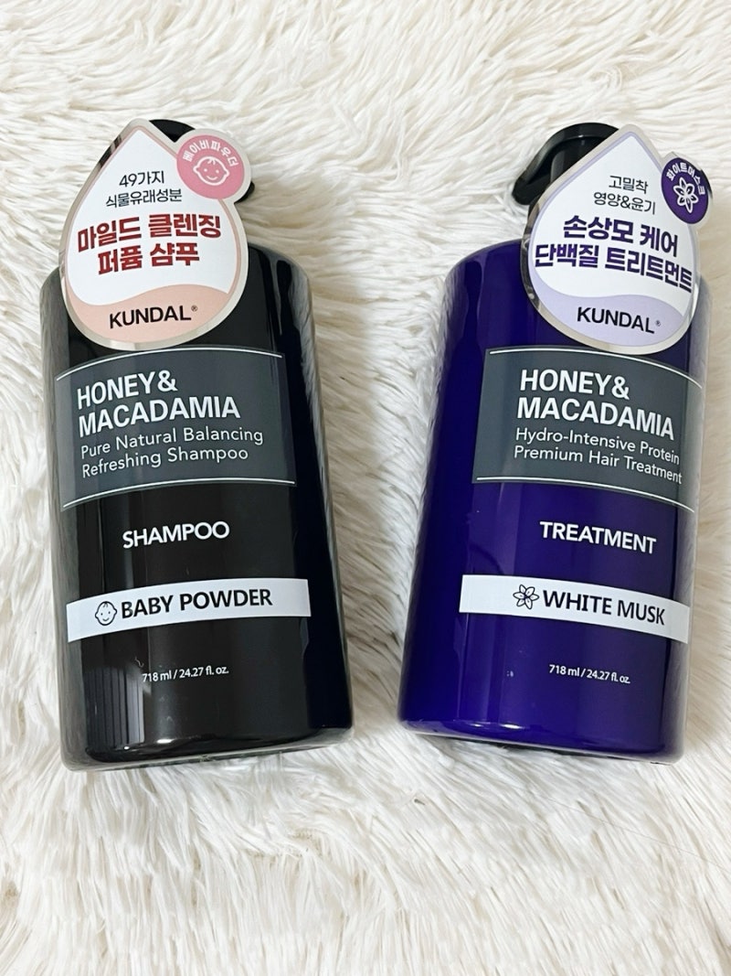 지속력 좋은 퍼퓸 샴푸 쿤달 허니 앤 마카다미아 네이처 베이비파우더 향&헤어 트리트먼트 ....