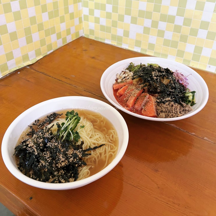  군위 화본역 여행 이색 맛집 화본국수 냉국수 비빔스페셜