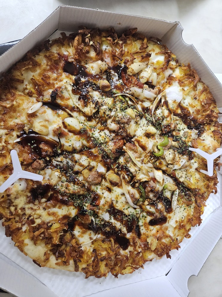  청년피자 수유 직영점 배민으로 주문 한 집 배달 크리스피 직화바베큐
