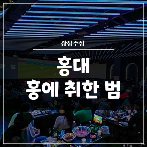  홍대 감성주점 '흥에취한 범' 인테리어 / 음향 / 조명 / 영상 전체 시공