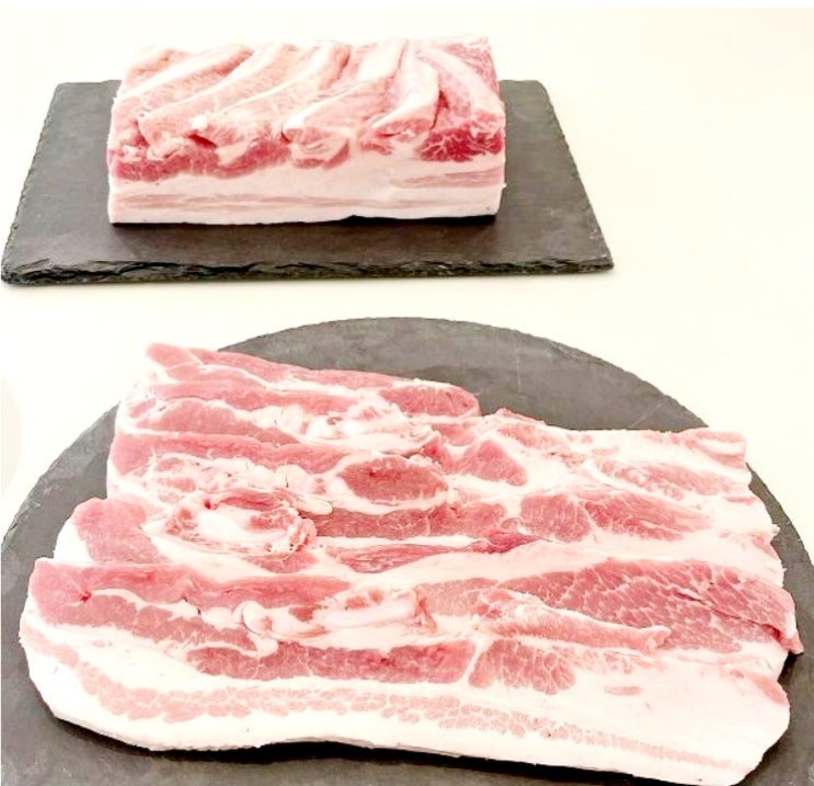  수입(캐나다산) 냉장 삼겹살 500g (1cm / 2cm) 캠핑 바베큐 돼지고기 통삼겹