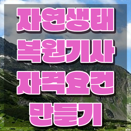  자연생태복원기사 응시조건 자연생태복원기사 자격요건 집에서 온라인으로 간단하게 성공한 노하우