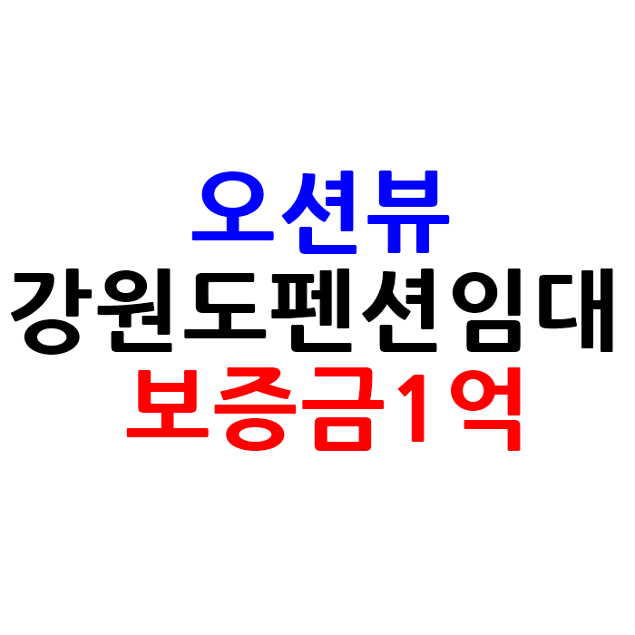  강원도 오션뷰  펜션 임대 보증금1억