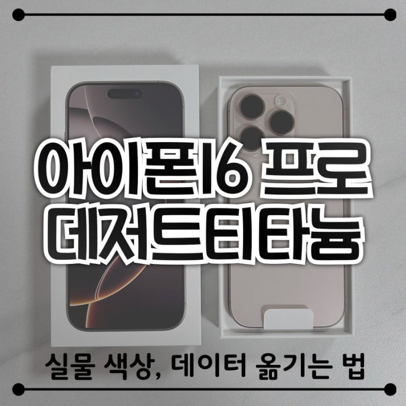 아이폰 16프로 자급제 구매 데저트티타늄 512GB 데이터 옮기기 주의사항 한 달 사용 후기