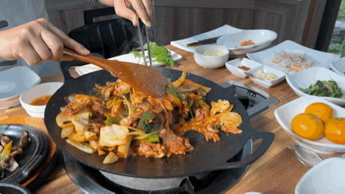  울산 북구 천곡동 방갈로 오리불고기 점심특선 원당