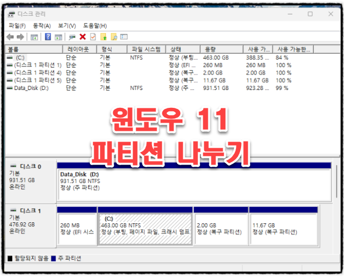  윈도우 11 파티션 나누기 | 초보자를 위한 완벽 가이드 ️