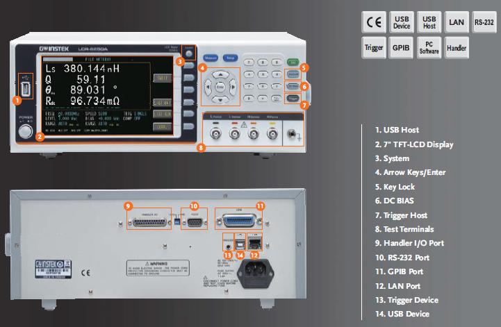  GWINSTEK LCR메타, LCR미터, High Frequency LCR Meter, LCR-8200