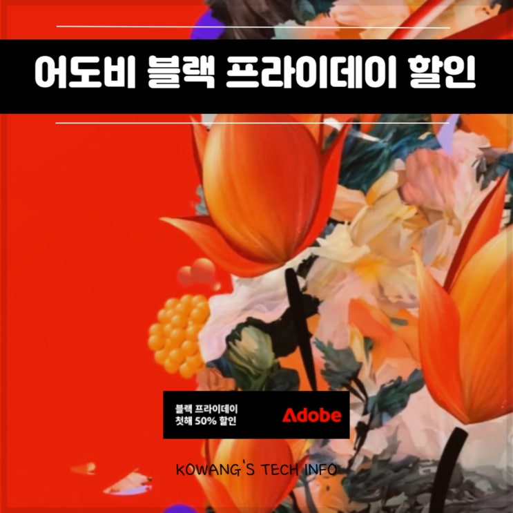  어도비 블랙프라이데이 할인 11월 50% 학생할인 70% 구독