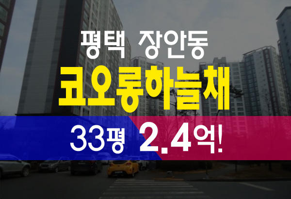  평택장안마을 코오롱하늘채 33평 2억 4700 급매 시세같은 법원경매 정보