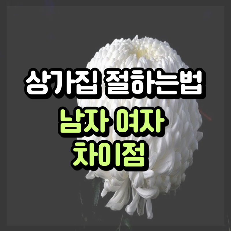 상가집 절하는법, 남자 여자 차이점(ft.조문순서)