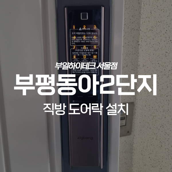 인천 부평구 부평동아2단지아파트 직방 지문인식 도어락 교체 설치