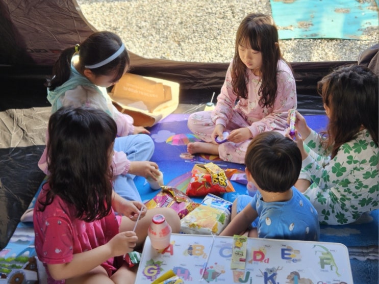  gotoo 텐트 치고 마당 캠핑했어요