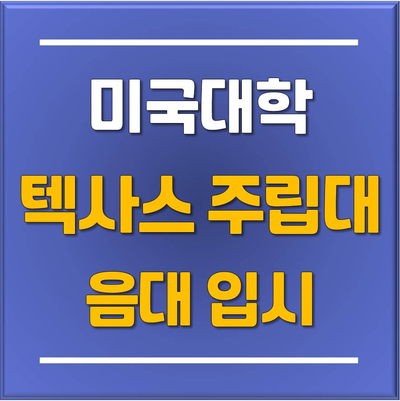  [토리쌤 미국입시] 미국 주립대 음대 2025학년도 수시 및 정시모집 시작, 입학부터 장학금까지! 텍사스 주립대 음대 입시
