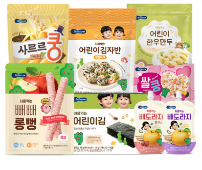  영유아 식품의 올바른 기준베베쿡 빼빼롱뻥 외 인기 아기 떡뻥 간식 반찬 음료 모음