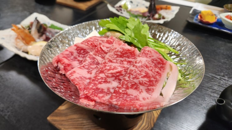  히로시마 골프여행 1일차 저녁 세라조 세라온천 와규 스끼야끼 맛집 코스요리 대만족 ️️