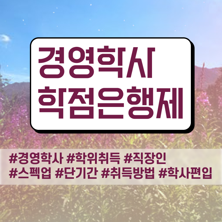  학점은행제 경영학 자격증 , 비전공 무경력자도 경영학 학사 취득할 수 있어요