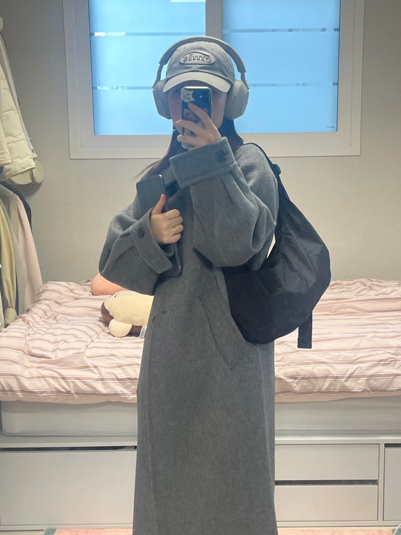 구호 플러스 시그니처 볼륨 실루엣 코트 그레이 후기(Signature Volume Silhouette Coat,001사이즈)