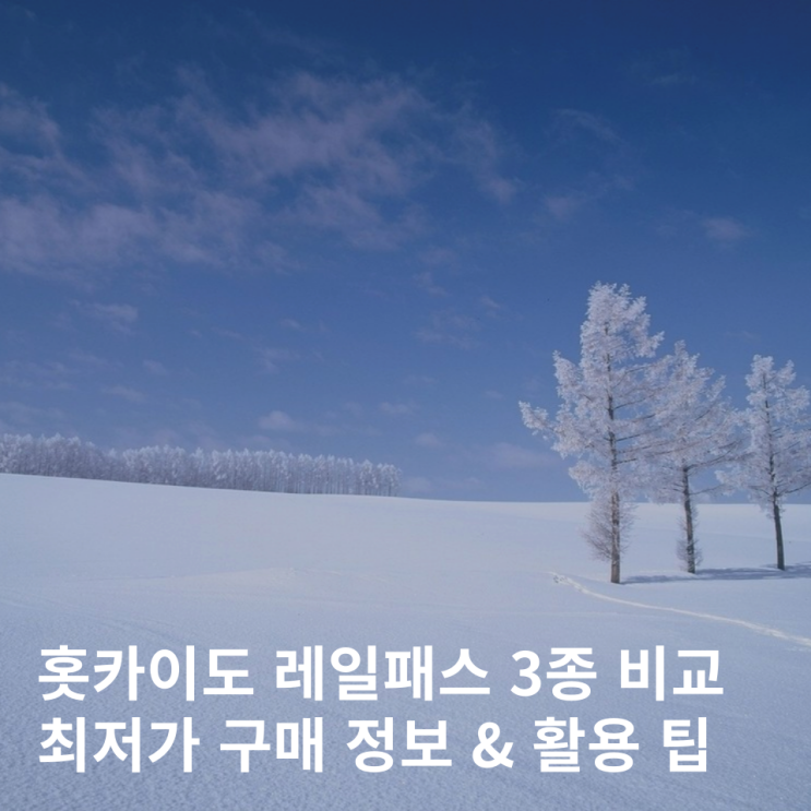  삿포로 JR패스 홋카이도 레일패스 3종 비교 + 할인정보