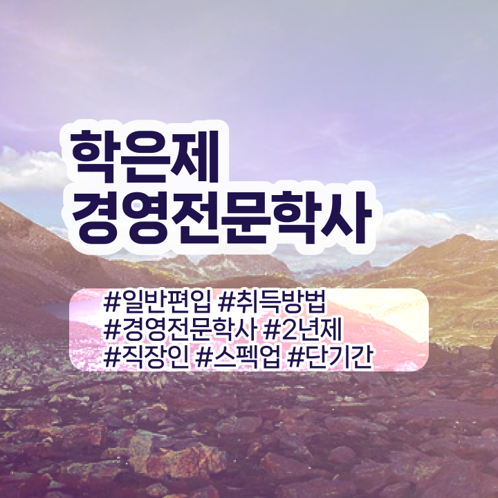 경영학 이론 , 경영학 학위 학은제 동영상만 듣고 단기간에 준비했던 방법