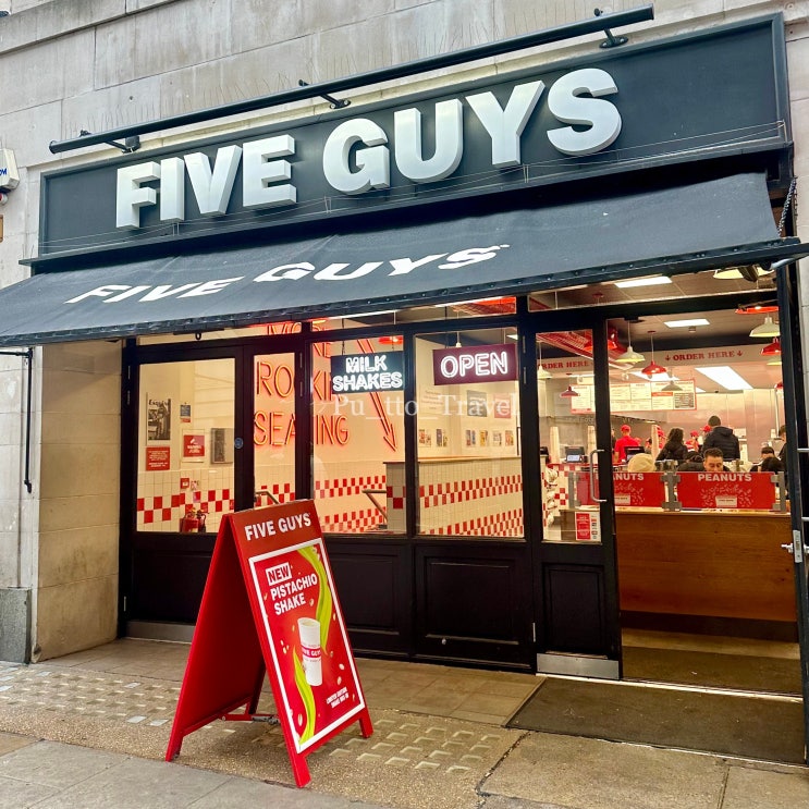  런던 소호 맛집 Five Guys 파이브 가이즈 위치 가격