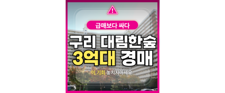  구리 아파트 경매 구리 대림한숲아파트 정보 총정리