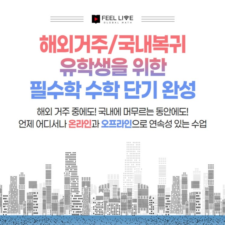  국제학교학원 정보 아카뷰 해외거주 학생을 위한 수학단기 완성 - 대치동 필수학