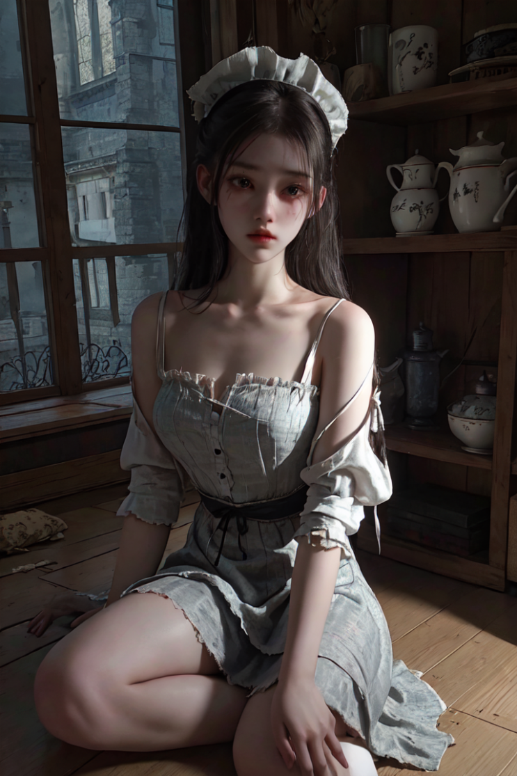  피폐한 메이드 일러스트 4
