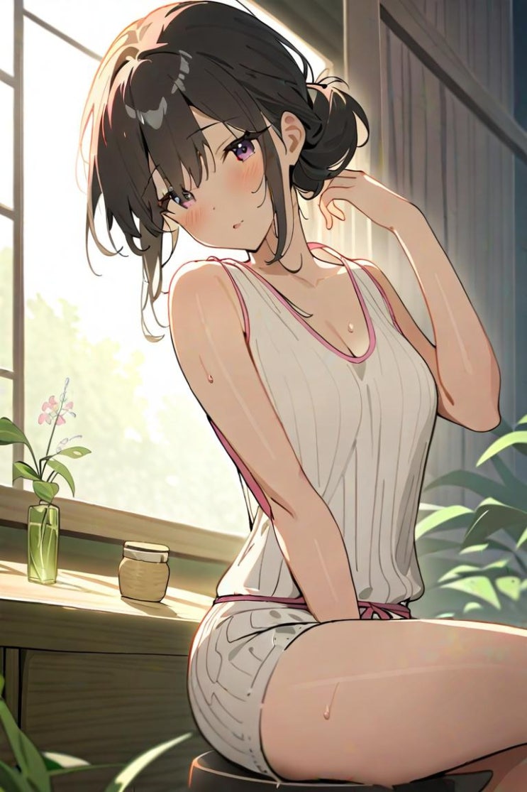  ai로 뽑은여름 일본 시골 소녀 감성 일러스트 4