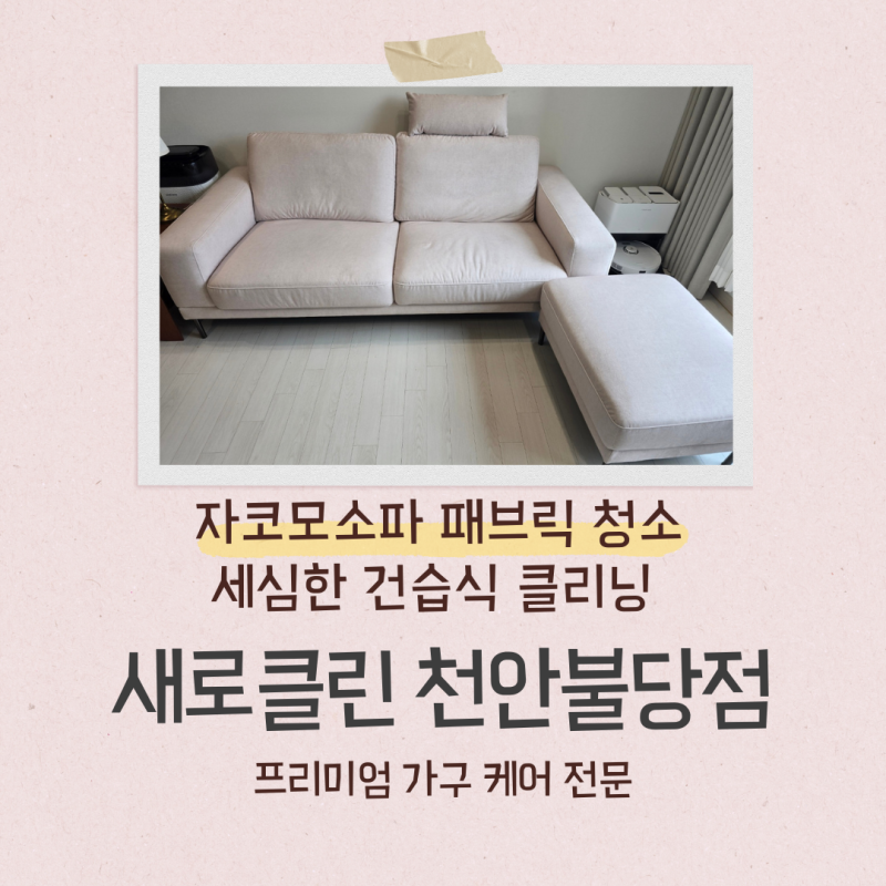 자코모소파 패브릭 클리닝 세심한 건습식 청소 과정