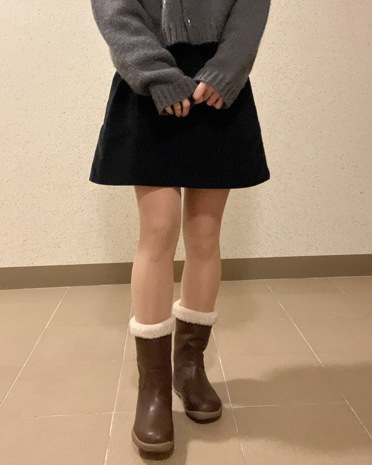  허시파피 여성 소가죽 플렉시블 스퀘어 털 부츠 착용 후기