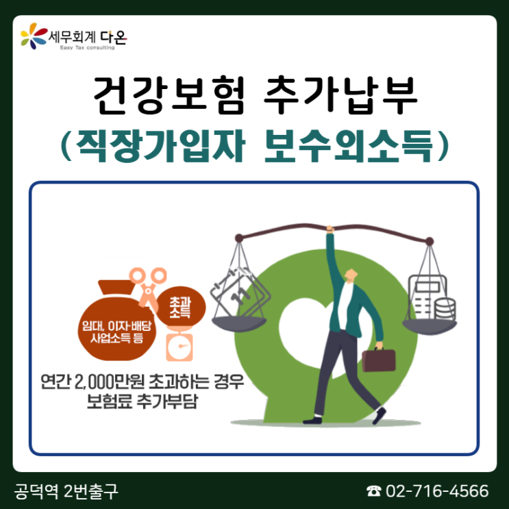  보수외소득월액 보험료 - 직장가입자 추가 건강보험료