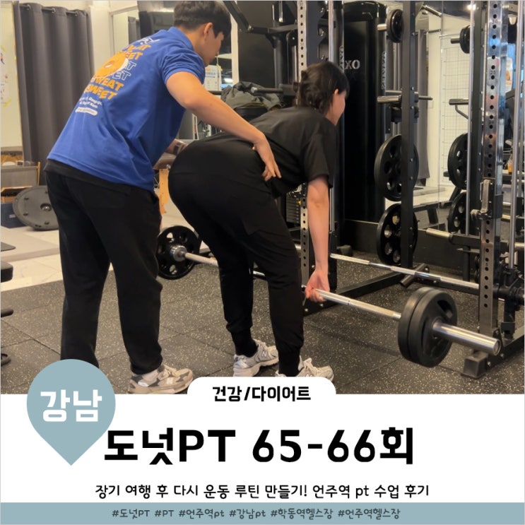  언주역 pt 장기여행후 운동루틴 프리웨이트 배우기