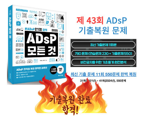  ADsP43회 기출문제복원(2024/11/3 시행),아이리포 ADsP모든것 기준
