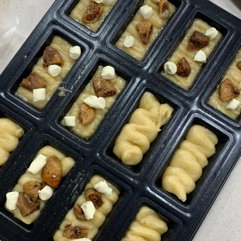 홈베이킹 휘낭시에 만들기 (기본, 무화과크림치즈, 소금초코)