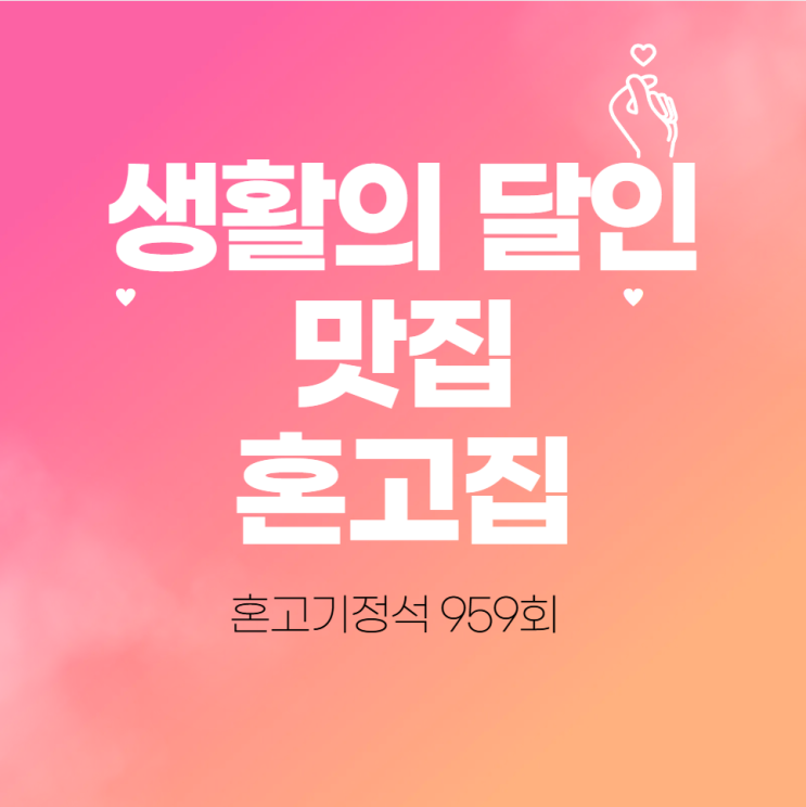  생활의 달인 맛집 혼고집 혼고기정석 959회 