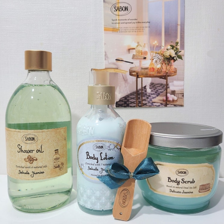  겨울철 바디 보습관리 (SABON) 사봉 바디스크럽 사용법, 세트 자스민 향 추천