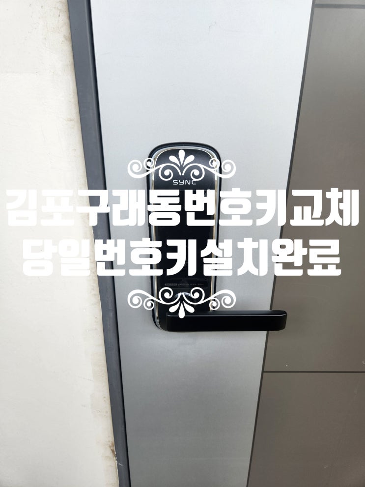  김포 구래동 도어락 고장, 한가람마을2단지 당일 번호키 설치 해결
