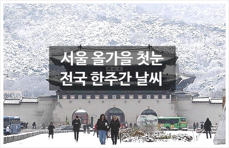  서울 첫눈 전국 한주간 날씨 전망 기온 급하강 겨울 추위 폭설 한파