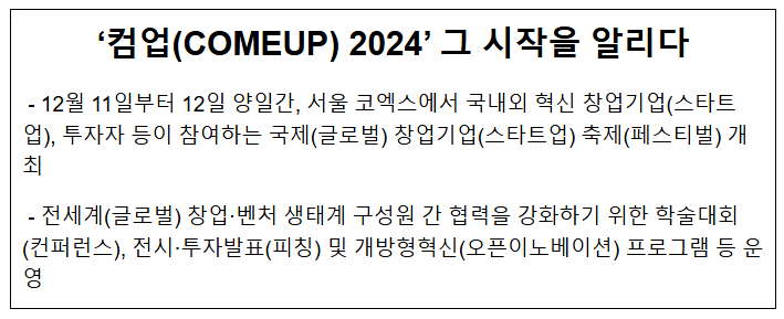 ‘컴업(COMEUP) 2024’ 그 시작을 알리다 ‘컴업(COMEUP) 2024’ 그 시작을 알리다