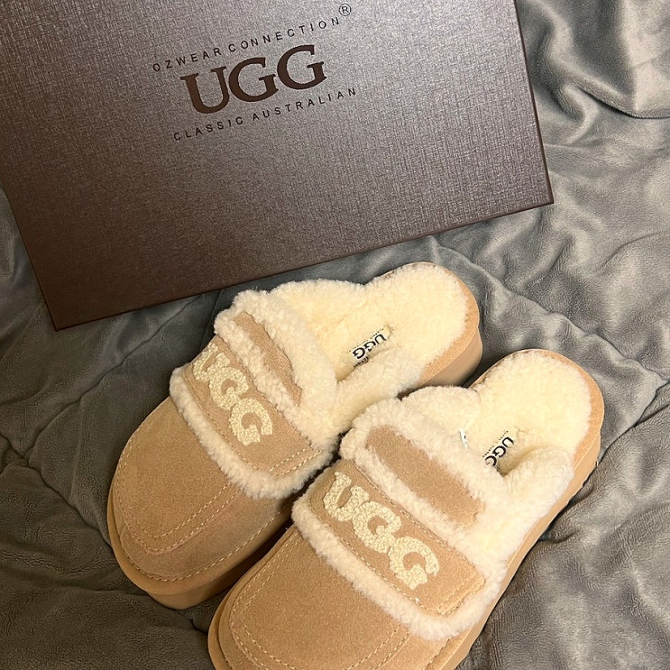  [제품리뷰] 호주어그 UGG 오즈웨어 바이올렛 시어링 플랫폼 슬리퍼 4CM 샌드 38사이즈 구매후기