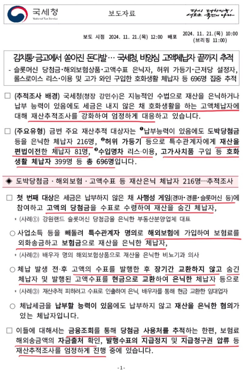 국세청, 고액체납자 속속들이 알고 있다. : 네이버 블로그