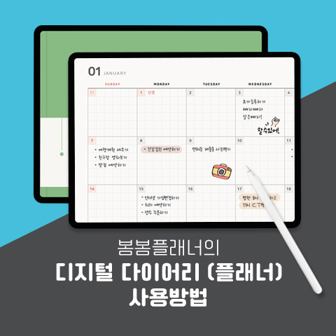  굿노트 다이어리(플래너) 속지 사용법 (플랜, 로그 동일)