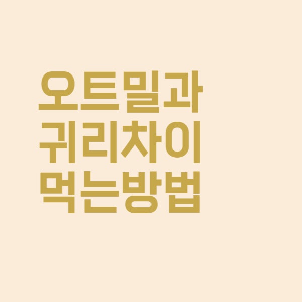  오트밀과 귀리의 차이점 먹는 법과 효능을 정리했어요