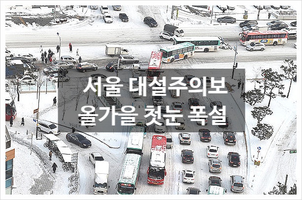 서울 수도권 첫눈 <b>폭설</b> 한파 대설주의보 예상 강원산지 최대... 