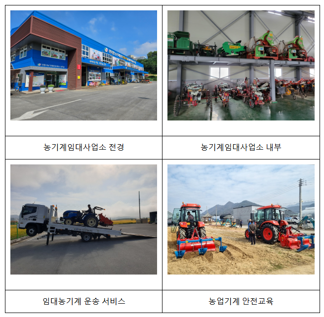 우리동네 인기 만점 농기계임대사업소를 소개합니다 우리동네 인기 만점 농기계임대사업소를 소개합니다