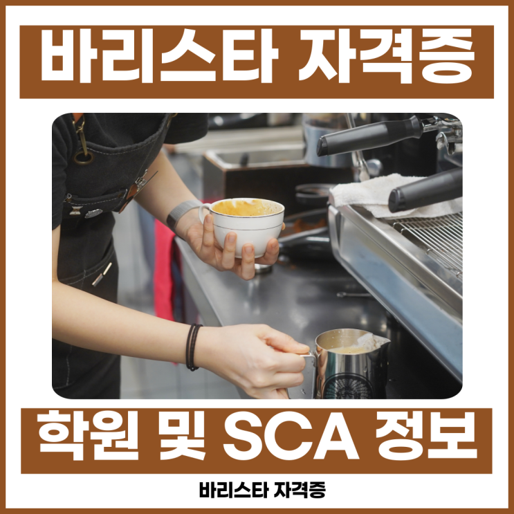 바리스타 자격증 학원 정보 및 SCA 취득 방법 바리스타 자격증 학원 정보 및 SCA 취득 방법
