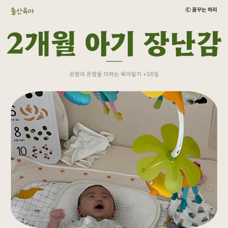  온맘의 육아일기 D+58일 9주차 수유텀 수면시간 8주신생아장난감 2개월아기장난감